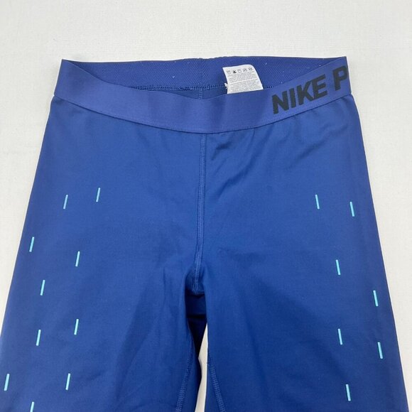 Nike Dri-Fit Women’s Cropped Leggings Blue/Turquoise Size Medium - Picture 3 of 8